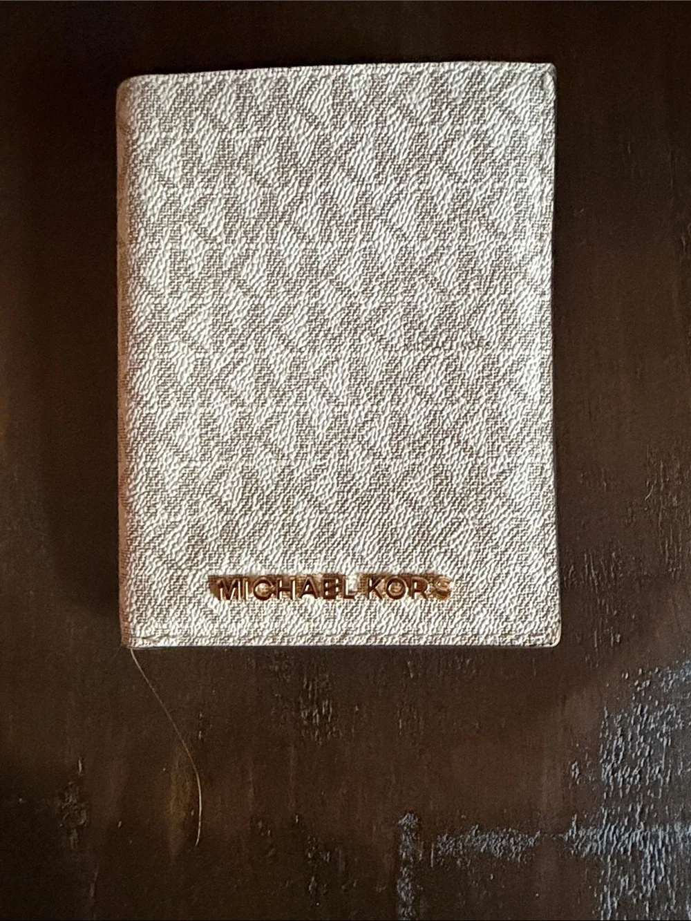 Michael Kors Cream Rhea Medium Backpack with Matching Passport Wallet